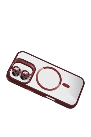 Joko Apple iPhone 17 Remim Lensli Magsafe Standlı Kapak - Bordo