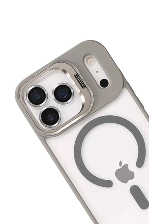 Joko Apple iPhone 17 Pro Remim Lensli Magsafe Standlı Kapak - Titan Gri