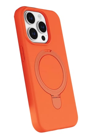 Newface Apple iPhone 15 Pro Max Regal Magsafe Standlı Kapak - Turuncu