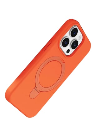 Newface Apple iPhone 15 Pro Max Regal Magsafe Standlı Kapak - Turuncu
