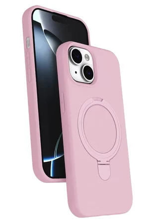 Newface Apple iPhone 14 Regal Magsafe Standlı Kapak - Açık Pembe