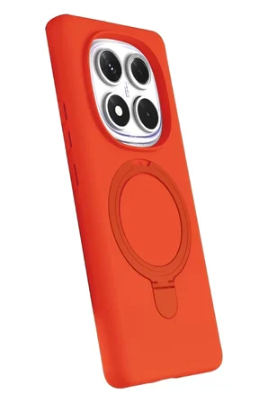 Newface Xiaomi Redmi Note 14 Pro 5G Regal Magsafe Standlı Kapak - Turuncu