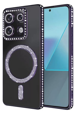 Newface Xiaomi Redmi Note 13 Pro 4G Joke Simli Magneticsafe Kılıf - Derin Mor