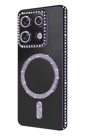 Newface Xiaomi Redmi Note 13 Pro 4G Joke Simli Magneticsafe Kılıf - Derin Mor