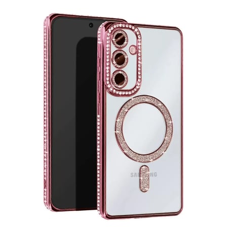 Newface Samsung Galaxy A56 Joke Simli Magneticsafe Kılıf - Pembe