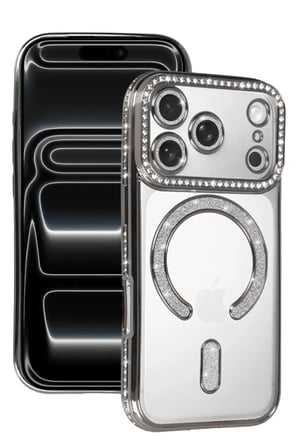 Newface Apple iPhone 17 Pro Joke Simli Magneticsafe Kılıf - Gümüş