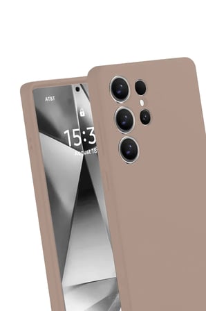 Newface Samsung Galaxy S25 Ultra Kılıf Nano içi Kadife Silikon - Pudra