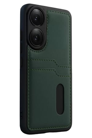Newface Oppo A38 Sara Kartvizitli Deri Kılıf - Yeşil