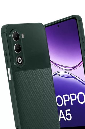 Newface Oppo A5 4G Auto Focus Karbon Kapak - Koyu Yeşil