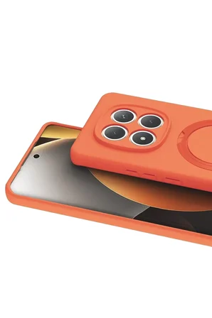 Newface Xiaomi Redmi Note 15 Pro 5G Regal Magsafe Standlı Kapak - Turuncu