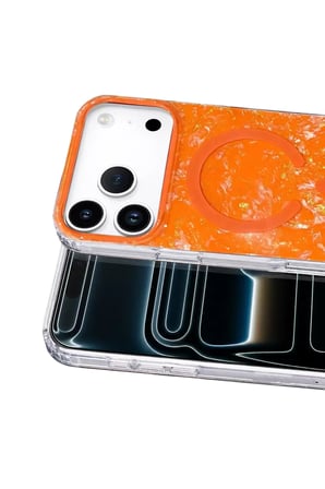 Onegif Apple iPhone 17 Pro Mila Dalgalı Magsafe Kapak - Turuncu