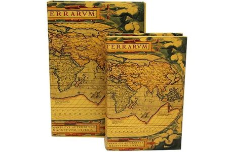 Kutu Kitap Harita 'li Set Dekoratif Hediyelik