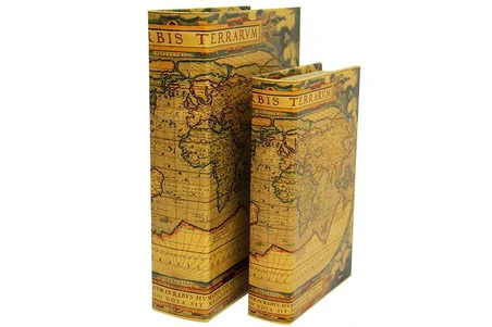 Kutu Kitap Harita 'li Set Dekoratif Hediyelik