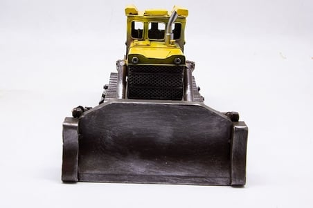 Dekoratif Metal Buldozer Biblo