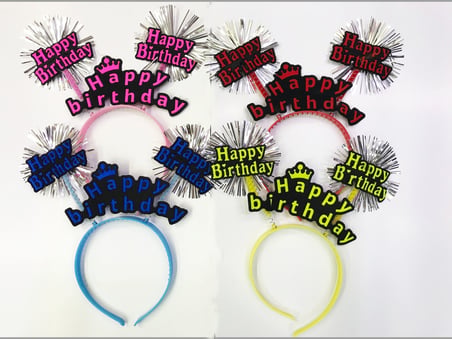 Parti AKsesuar Happy Birthday Neon Renk Doğum Günü Tacı  Adet