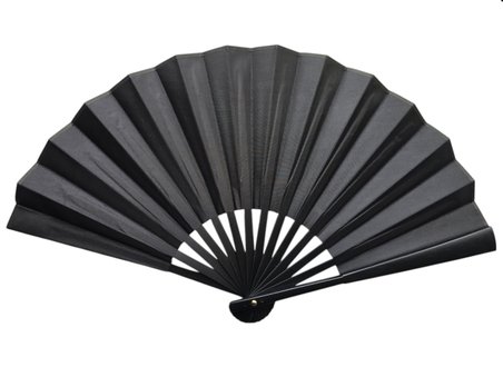Plastik Kumaş Yelpaze 12'li Siyah