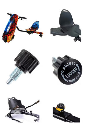 Citymate Drift Car HoverKart Koltuk Bağlantı Yaylı Boy Ayar Vidası Topuz Tüm Modellerle Uyumlu