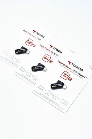 Premium Torima USB Flash Bellek Type C OTG Çift Sürücülü 128GB Siyah Bilgisayar Okuma Sürücü