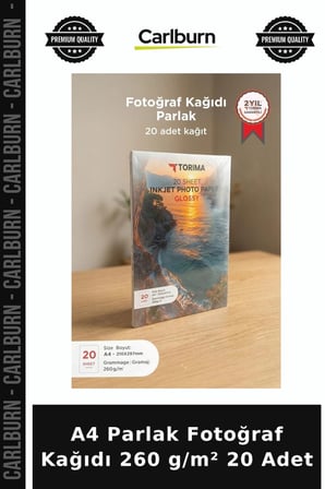 Premium A4 Parlak Fotoğraf Kağıdı 260 g/m² 20 Adet Resim Sanat Tasarım