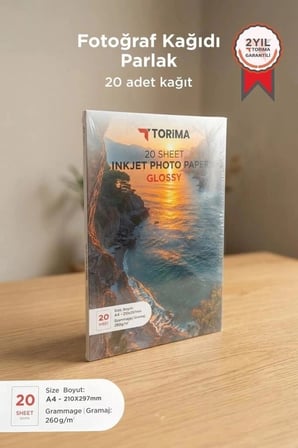 Premium A4 Parlak Fotoğraf Kağıdı 260 g/m² 20 Adet Resim Sanat Tasarım