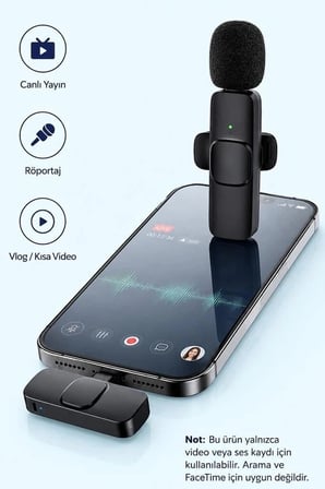 Premium Torima Mini Yaka Mikrofonu Type-C 2 Adet K9 Toplantı Yayın Konuşma