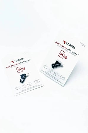 Özel Seri Torima USB Flash Bellek Type C OTG Çift Sürücülü 64GB Siyah Aktarım Ofis Bilgisayar