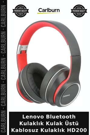 Lenovo Bluetooth Kulaklık Kulak Üstü Kablosuz Kulaklık HD200 Ses Aracı Dijital Araç Eğlence Eşyası