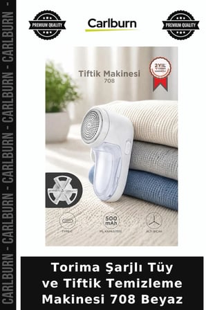 Torima Şarjlı Tüy ve Tiftik Temizleme Makinesi 708 Beyaz Bakım Cihazı Giyim Gereci Temizlik Aleti