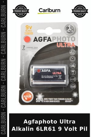 Özel Seri Agfaphoto Ultra Alkalin 6LR61 9 Volt Pil Güç Kaynağı Donanım Gücü Çalışma Enerjisi