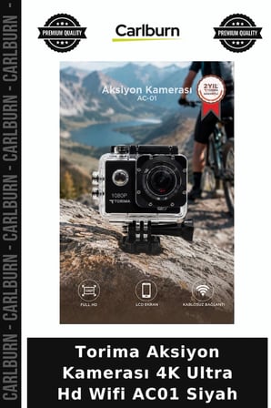 Özel Seri Torima Aksiyon Kamerası 4K Ultra Hd Wifi AC01 Siyah Sualtı Çekim Seyahat Tipi Anı Biriktir