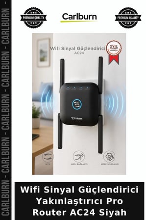 Premium Wifi Sinyal Güçlendirici Yakınlaştırıcı Pro Router AC24 Siyah Erişim Kablosuz