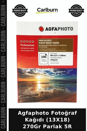 Agfaphoto Fotoğraf Kağıdı (13X18) 270Gr Parlak 5R Resim Basımı Ofis Malzemesi Foto Kağıt