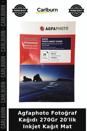 Premium Agfaphoto Fotoğraf Kağıdı 270Gr 20'lik Inkjet Kağıt Mat Baskı Malzemesi Hobi Ürünü Kırtasiye