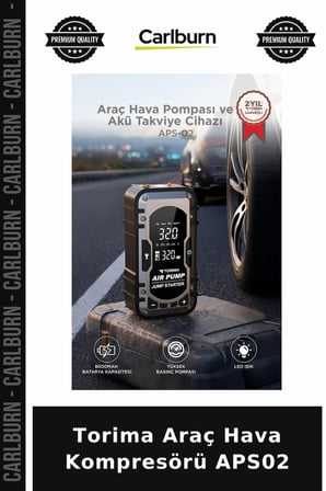 Özel Üretim Torima Araç Hava Kompresörü APS02 Motor Aksesuarı Seyyar Alet Dijital Ekran