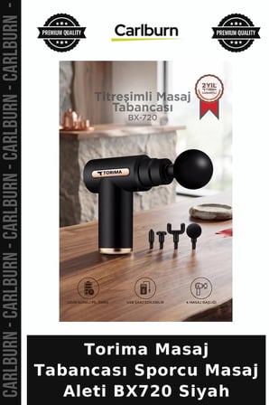 Premium Torima Masaj Tabancası Sporcu Masaj Aleti BX720 Siyah Kullanım Rahatlık Bireysel