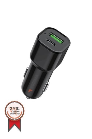 Delux Serisi Torima C10Araç Hızlı Şarj 3.0 çift USB Adaptörü Siyah Sürüş Yolculuk Taşınabilir