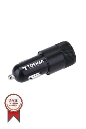 Özel Seri Torima C3 Type-C Siyah Çift USB Oto Şarj Aleti Pratik Telefon Seyahat