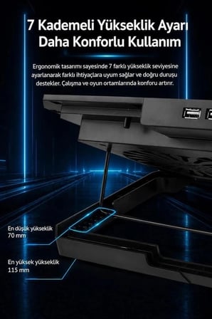 Özel Üretim Torima Laptop Soğutucu Çift Fanlı CF02 Donanım Destek Sistem