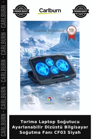 Torima Laptop Soğutucu Ayarlanabilir Dizüstü Bilgisayar Soğutma Fanı CF03 Siyah Aksesuar Cihaz Fan