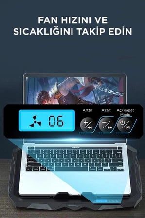 Torima Laptop Soğutucu Ayarlanabilir Dizüstü Bilgisayar Soğutma Fanı CF03 Siyah Aksesuar Cihaz Fan