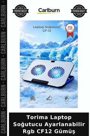 Özel Seri Torima Laptop Soğutucu Ayarlanabilir Rgb CF12 Gümüş Bilgisayar Ekipman Aygit