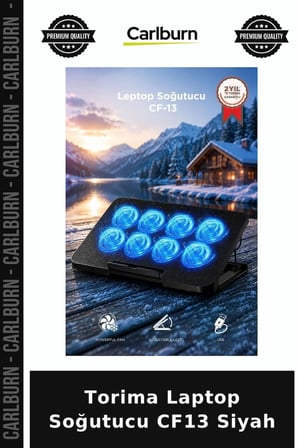 Premium Torima Laptop Soğutucu CF13 Siyah Cihaz Tutucu Bilgisayar Altı Elektronik