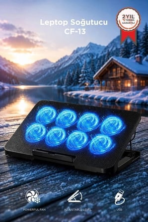 Premium Torima Laptop Soğutucu CF13 Siyah Cihaz Tutucu Bilgisayar Altı Elektronik