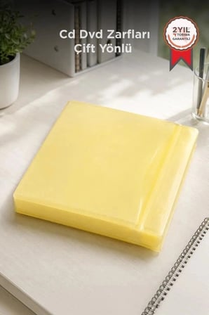 Premium Torima Cd Dvd Zarfları Çift Yönlü 100'lü Paket Sarı Arşivleme Düzenleme Ofis Aracı