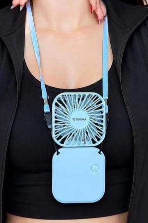 F-05 Mini Fan Tutmalı Şarjlı Vantilatör Pembe Hava Akımı Seyahat Ürünü Taşınabilir Soğutucu