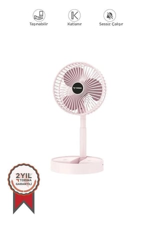 Özel Seri Torima F-06 Pembe Mini Fan Vantilatör Masa Fan Pratik Yolculuk Kullanım