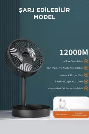 Özel Seri Torima F-06 Pembe Mini Fan Vantilatör Masa Fan Pratik Yolculuk Kullanım