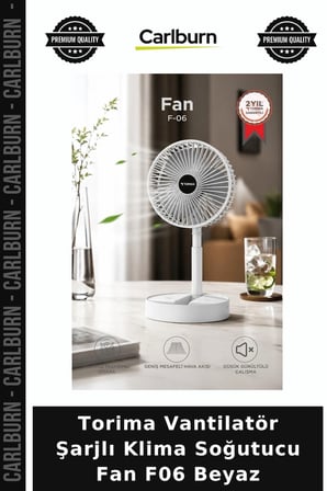 Torima Vantilatör Şarjlı Klima Soğutucu Fan F06 Beyaz Çalışma Masası Ofis Fanı Kişisel Serinlik