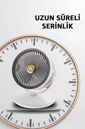 Premium Sessiz Vantilatör Şarjlı F47 Siyah Beyaz Kolay Tasarım Yazlık