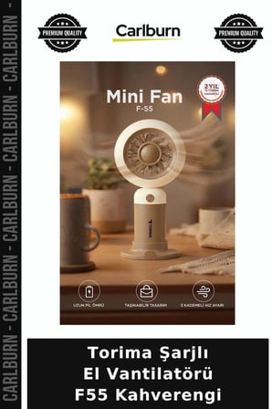 Özel Seri Torima Şarjlı El Vantilatörü F55 Kahverengi Seyahat Fanı Taşınabilir Fan Mini Vantilatör